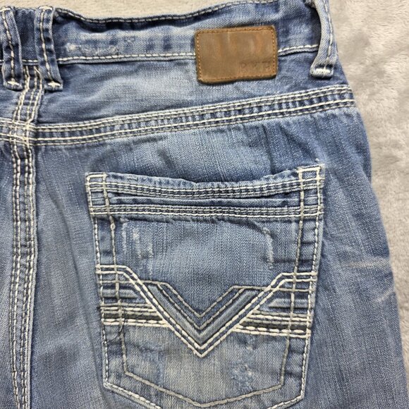 BKE Jake Jeans Mens 36x36 Blue Straight Leg Distressed Denim Classic Casual - Picture 7 of 11